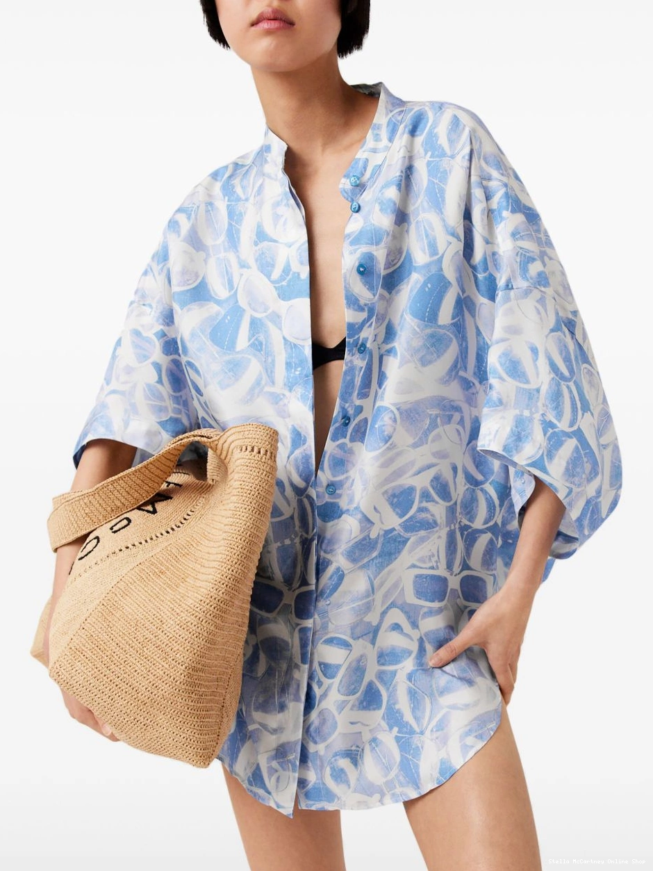 Affordable shirt sunglasses-print Women silk McCartney Stella 0727